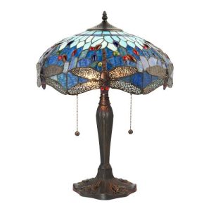 ENDON TIFFANY DRAGONFLY BLUE MEDIUM TABLE