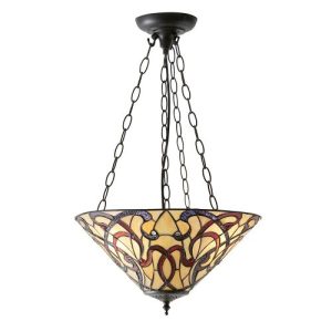 ENDON TIFFANY RUBAN MEDIUM INVERTED 3LT PENDANT