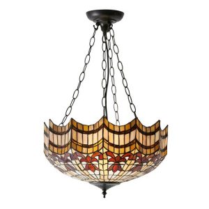 ENDON TIFFANY VESTA LARGE INVERTED 3LT PENDANT