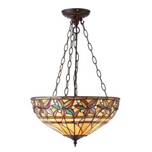 ENDON TIFFANY ASHTEAD LARGE INVERTED 3LT PENDANT