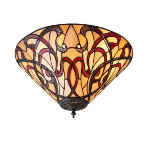 ENDON TIFFANY RUBAN MEDIUM 2LT FLUSH