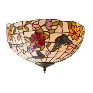 ENDON TIFFANY BUTTERFLY MEDIUM 2LT FLUSH