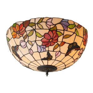 ENDON TIFFANY BUTTERFLY LARGE 2LT FLUSH