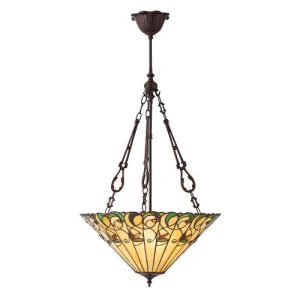ENDON TIFFANY JAMELIA LARGE INVERTED 3LT PENDANT