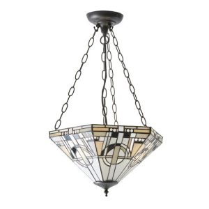 ENDON TIFFANY METROPOLITAN MEDIUM INVERTED 3LT PENDANT