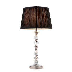 ENDON INTERIORS 1900 POLINA NICKEL MEDIUM TABLE & BLACK SHADE