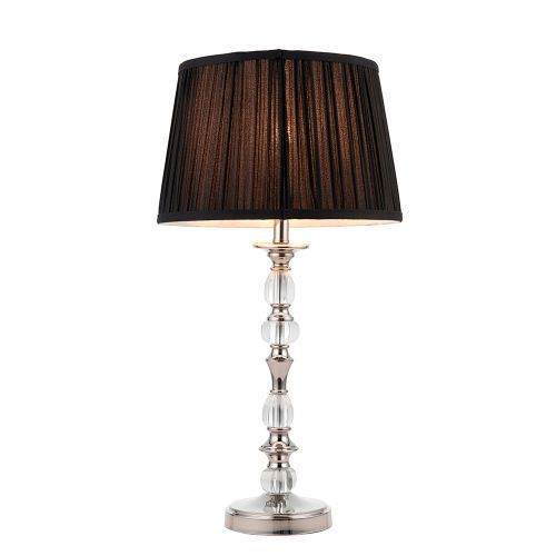 ENDON INTERIORS 1900 POLINA NICKEL MEDIUM TABLE & BLACK SHADE