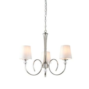 ENDON INTERIORS 1900 FABIA 3LT PENDANT & VINTAGE WHITE SHADES