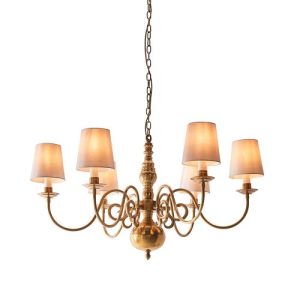 ENDON INTERIORS 1900 CHAMBERLAIN 6LT PENDANT & MARBLE SHADES