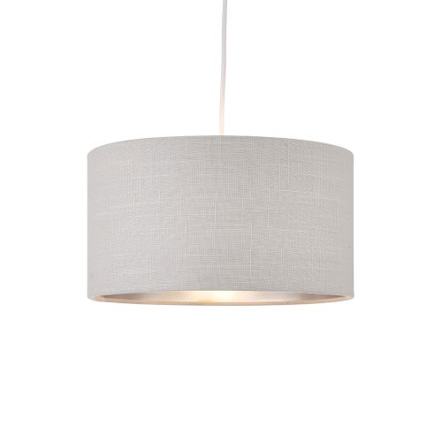 ENDON HIGHCLERE 12 INCH LIGHT GREY DRUM SHADE