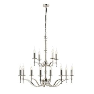 ENDON INTERIORS 1900 STANFORD NICKEL 12LT PENDANT
