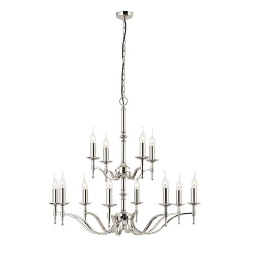 ENDON INTERIORS 1900 STANFORD NICKEL 12LT PENDANT