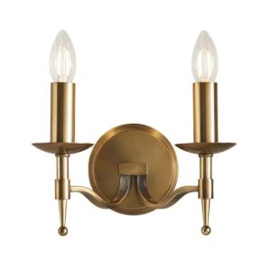 ENDON INTERIORS 1900 STANFORD ANTIQUE BRASS TWIN WALL