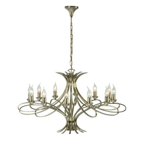 ENDON INTERIORS 1900 PENN BRUSHED BRASS 12LT PENDANT