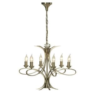 ENDON INTERIORS 1900 PENN BRUSHED BRASS 6LT PENDANT