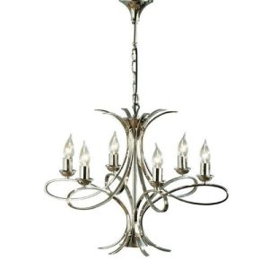 ENDON INTERIORS 1900 PENN NICKEL 6LT PENDANT