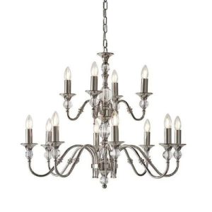 ENDON INTERIORS 1900 POLINA NICKEL 12LT PENDANT