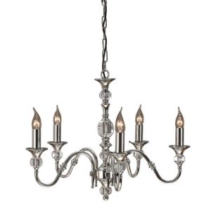 ENDON INTERIORS 1900 POLINA NICKEL 5LT PENDANT