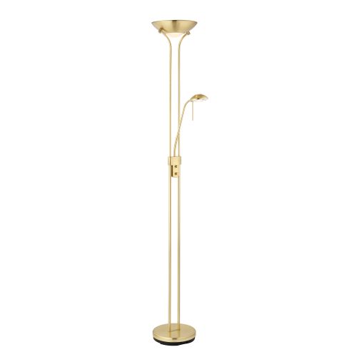 ENDON MOTHER & CHILD SATIN BRASS FLOOR LAMP