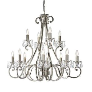ENDON INTERIORS 1900 OKSANA NICKEL 12LT PENDANT