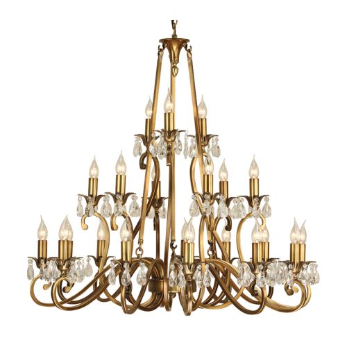 ENDON INTERIORS 1900 OKSANA ANTIQUE BRASS 21LT PENDANT