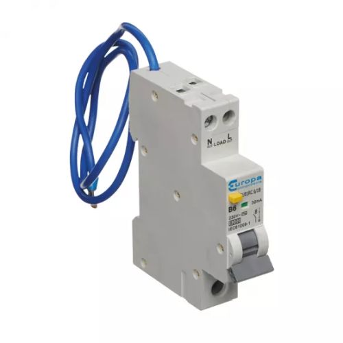 EUROPA 32A SINGLE POLE COMPACT RCBO 6KA C CURVE SINGLE LEAD