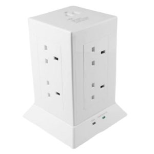 8G 1.5M 13A SURGE EXT CUBE+USB WHITE