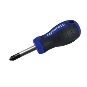 FAITHFULL POZI 2 X 40MM SOFT GRIP STUBBY