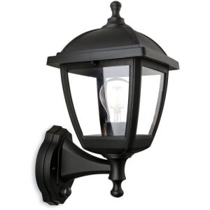 FIRSTLIGHT PALMA RESIN LANTERN - WALL LIGHT WITH PIR BLACK