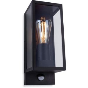 FIRSTLIGHT DALLAS WALL LIGHT WITH PIR BLACK