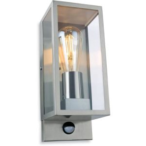 FIRSTLIGHT DALLAS WALL LIGHT WITH PIR STAINLESS STEEL