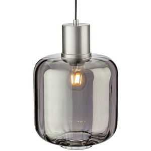 FIRSTLIGHT ETON PENDANT ALUMINIUM WITH SMOKED GLASS