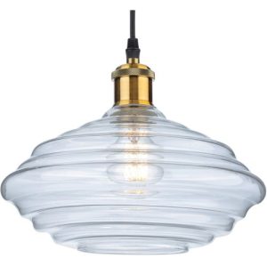 FIRSTLIGHT LOGAN PENDANT ANTIQUE BRASS WITH CLEAR GLASS