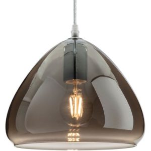 FIRSTLIGHT WILLIS PENDANT CHROME WITH SMOKED GLASS