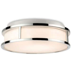 FIRSTLIGHT ADELAIDE LED FLUSH CEILING FITTING CHROME WITH OPAL WHITE GLASS