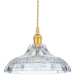 FIRSTLIGHT WILSHIRE PENDANT SATIN GOLD WITH CLEAR DECORATIVE GLASS