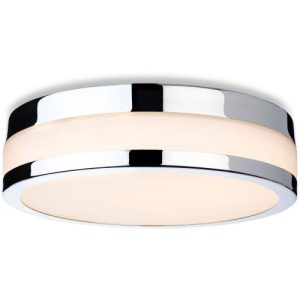 FIRSTLIGHT MARNIE LED FLUSH CEILING FITTING CHROME WITH OPAL WHITE GLASS
