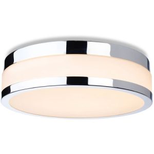 FIRSTLIGHT MARNIE LED FLUSH CEILING FITTING CHROME WITH OPAL WHITE GLASS