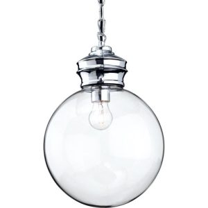 FIRSTLIGHT OMAR PENDANT CHROME WITH CLEAR GLASS
