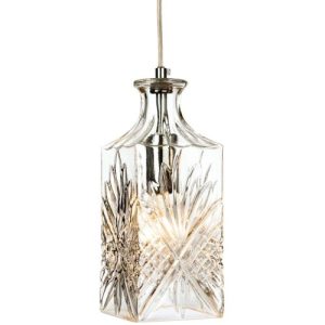 FIRSTLIGHT DECANTER 1 LIGHT PENDANT CHROME WITH CLEAR DECORATIVE GLASS