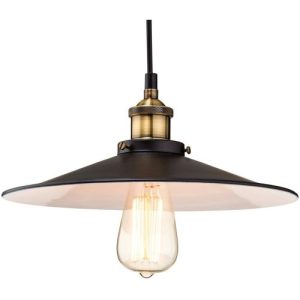 FIRSTLIGHT EMPIRE PENDANT BLACK WITH ANTIQUE BRASS