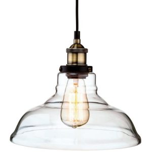 FIRSTLIGHT EMPIRE PENDANT ANTIQUE BRASS WITH CLEAR GLASS