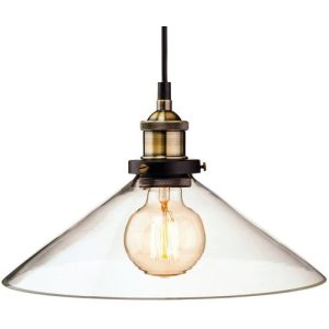 FIRSTLIGHT EMPIRE PENDANT ANTIQUE BRASS WITH CLEAR GLASS