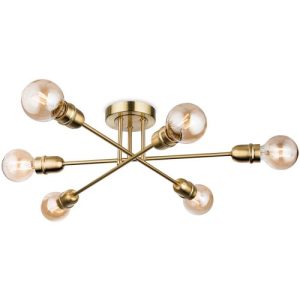 FIRSTLIGHT TRIDENT FLUSH CEILING FITTING BRUSHED BRASS