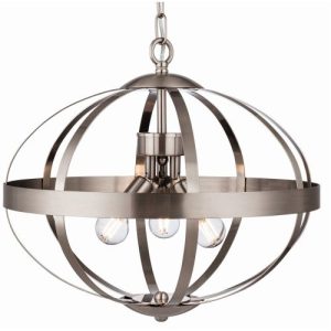FIRSTLIGHT HEALEY PENDANT BRUSHED STEEL