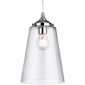 FIRSTLIGHT SEVILLE PENDANT CHROME WITH CLEAR GLASS