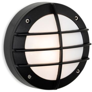 FIRSTLIGHT NOVA WALL LIGHT BLACK WITH WHITE POLYCARBONATE DIFFUSER