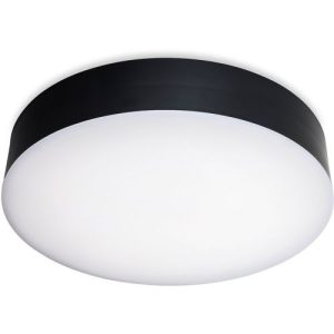 FIRSTLIGHT GLAZE LED RESIN FLUSH CEILING FITTING BLACK WITH WHITE POLYCARBONATE DIFFUSER