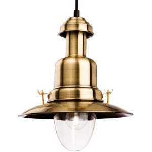 FIRSTLIGHT CLASSIC FISHERMAN PENDANT ANTIQUE BRASS WITH CLEAR GLASS