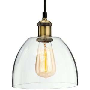 FIRSTLIGHT EMPIRE PENDANT ANTIQUE BRASS WITH CLEAR GLASS